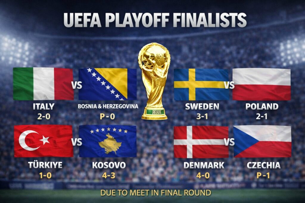 UEFA Updated world cup 2026-playoff schedule times